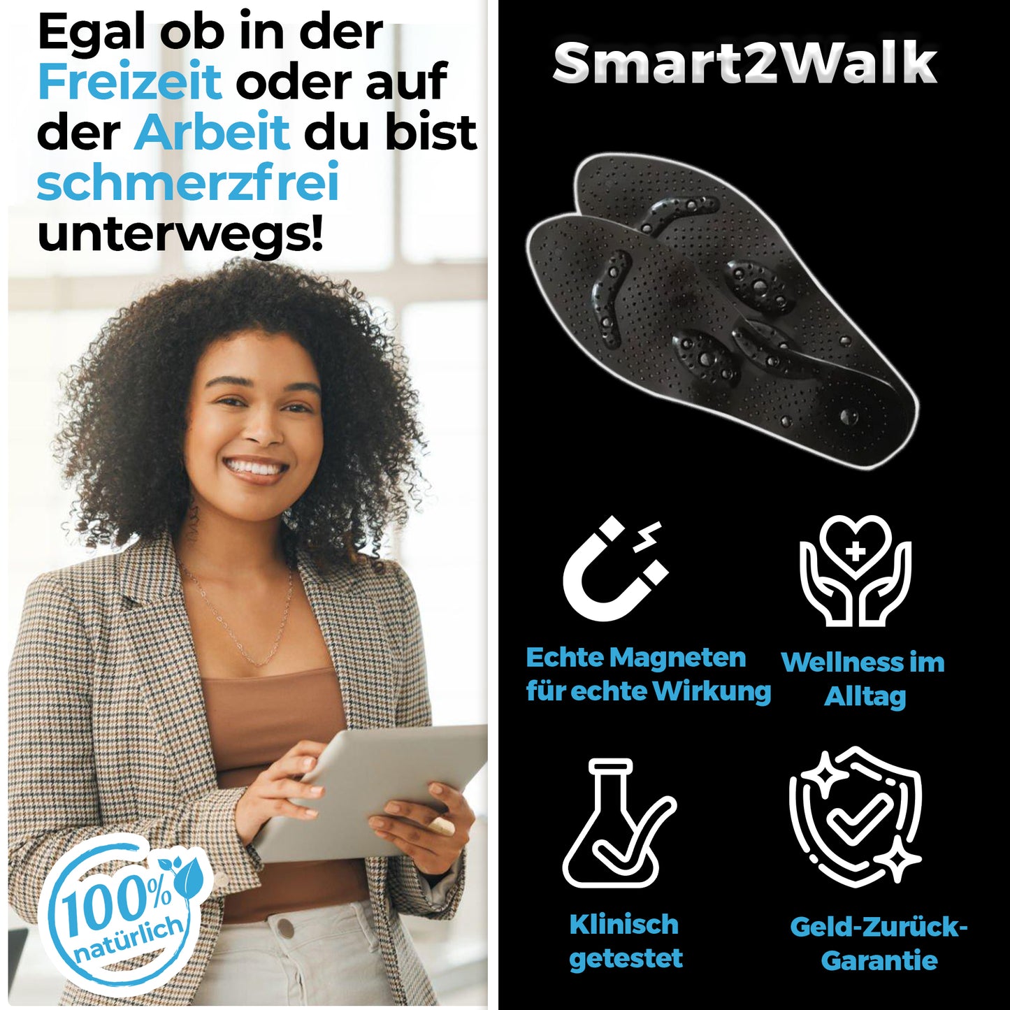 Smart2Walk Einlegesohlen mit Magnetischer Akupunktur