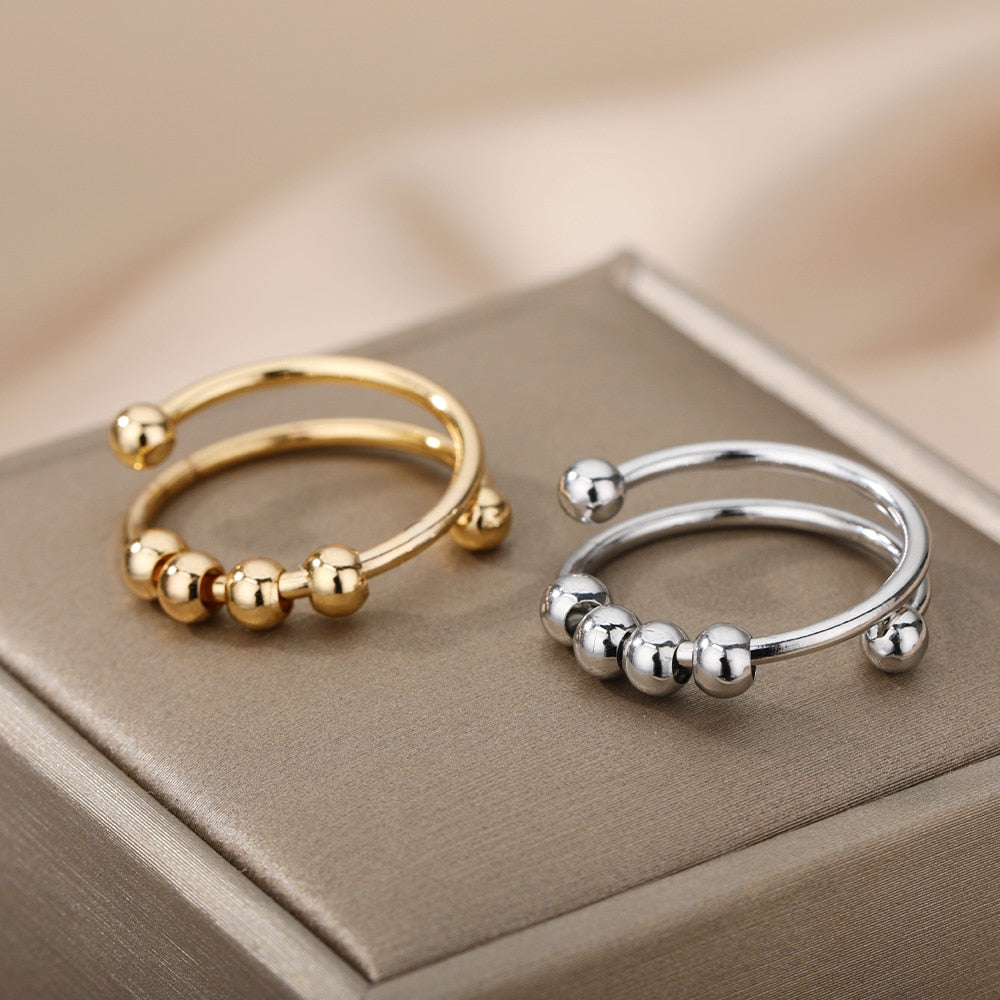 HarmonyRing® by Smart2Future Größenverstellbarer Ring gegen Angst & Stress