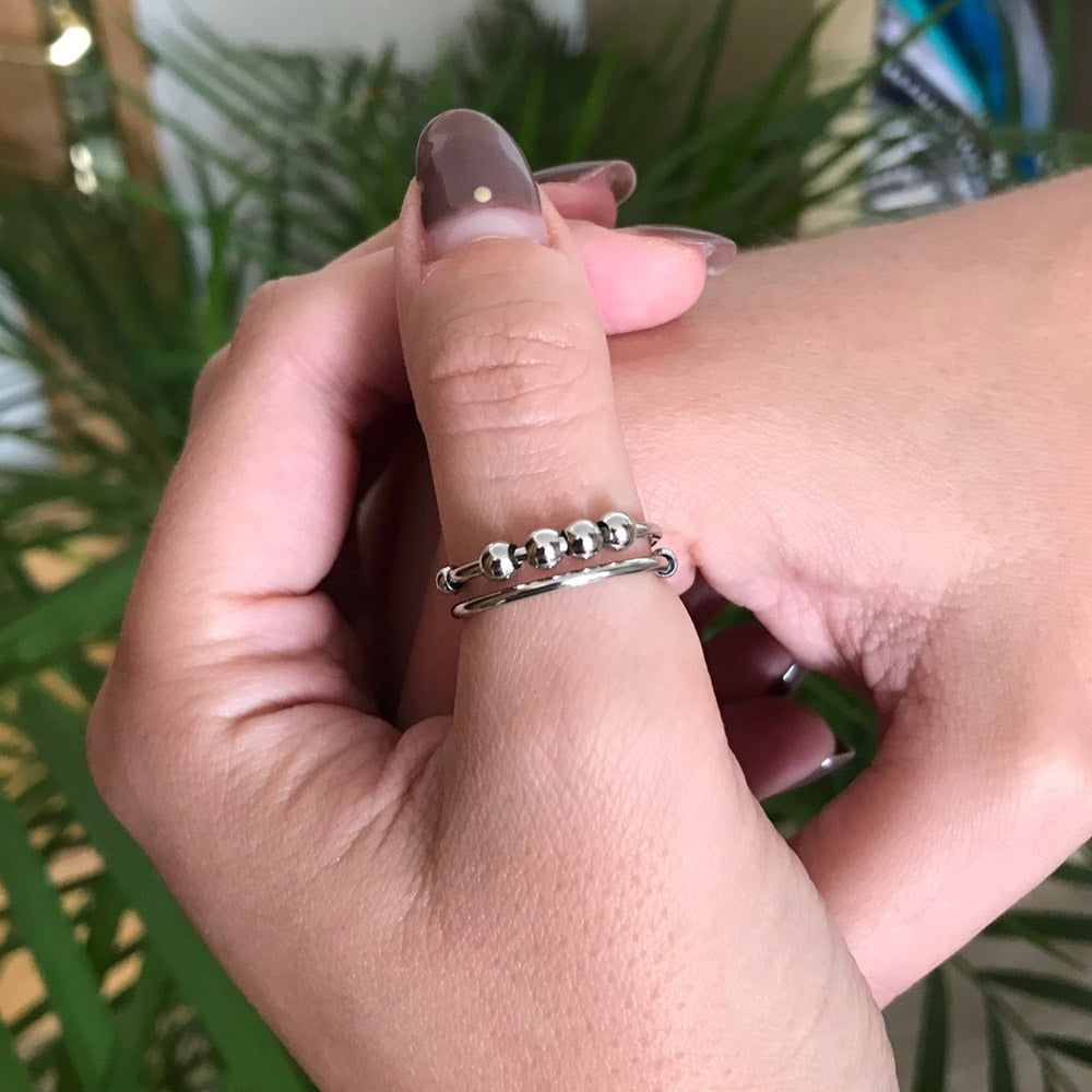 HarmonyRing® by Smart2Future Größenverstellbarer Ring gegen Angst & Stress