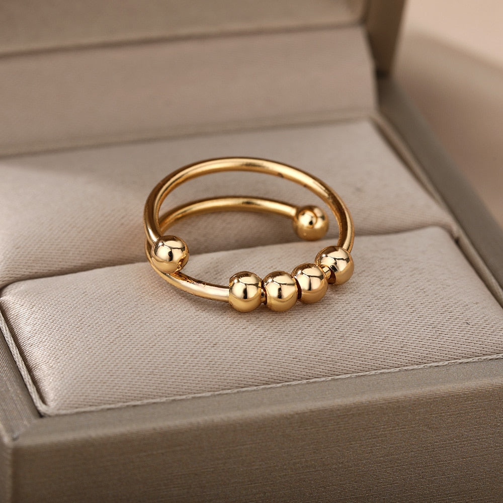 HarmonyRing® by Smart2Future Größenverstellbarer Ring gegen Angst & Stress